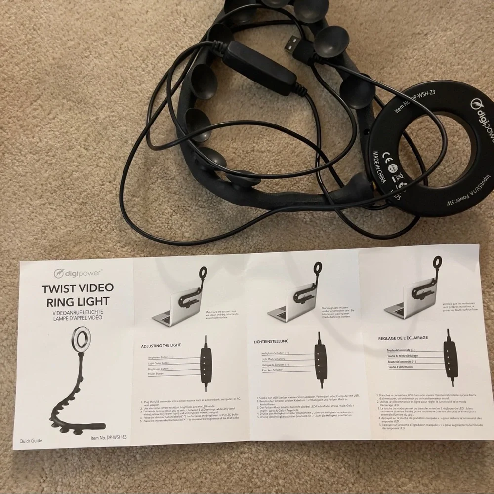 Twist video ring light adjustable
